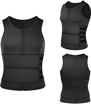 ASIYAN Women's Neoprene Sauna Vest, Slimming, Reducing Shapewear, Women's Compression Shirt For Fitness, Sports, Short Sleeve Sauna Vest, Sports Top 2-in-1 Sports Vest Sauna Sweat(S)
