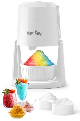 Professional Shaved Ice Machine: RX03 Electric Snow Cone Maker & ICEE Machine for Home, 60W Power, 120V Universal Voltage, Create Fluffy Ice Snow Cones, Slushies and Frozen Treats-White