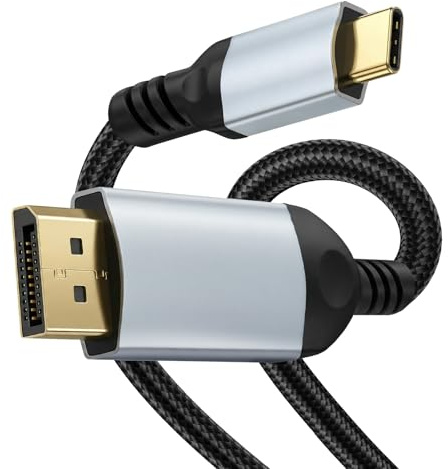 ELUTENG Cable USB C a DisplayPort 2.1, 16K@60Hz 8K@120Hz 4K@240Hz Cable Thunderbolt 4/3 a DP 2.1 40Gbps Unidireccional Cable USB C a DP Compatible con iPhone 17 16 15 Pro/Max para MacBook iPad Pro(1M)