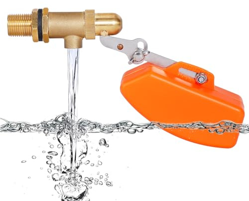 Messing Schwimmerventil 3/4 Zoll, Schwimmerschalter Für Wassertank | Automatisches Schwimmerventil Für Pool, Tränke, Oranger Schwimmer Aus Kunststoff