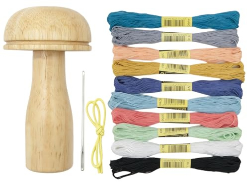letsinstyle Stopfpilz Für Socken Stopfset Aus Holz Mit Nadeln Mit Großem Öhr Und Nähgarn Stopfsets Für Bastelprojekte
