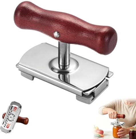 Dosenöffner aus Edelstahl, Flaschenöffner für Senioren, Einstellbarer Glasöffner Schraubdeckelöffner Deckelöffner, Dosenöffner Manuell für GläSer Flaschen, Anti-Rutsch Küchenhelfer für Zuhause Camping