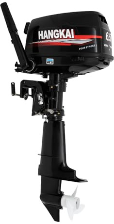 Aussenborder 4 Takt, 6.5 HP 123ccm Bootsmotor mit Wassergekühlter System CDI Zündsystem und Kraftstofftank Pinnensteuerung, Stufenlose Getriebesteuerung (F-N-R), 5000-6000 RPM