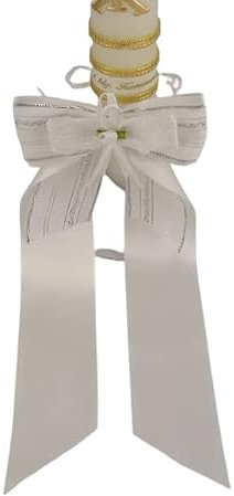 Kommunion Kerzenschmuck für die Kerze mod.03 Weiss *NEU & OVP*
