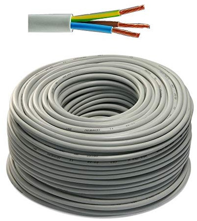 SIP Cavo Elettrico Prolunga 3x2,5 CAVETTO MT. 15, Rame, 6 Strands, 24 AWG