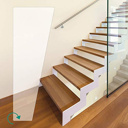 AnTina TAPES® Antirutsch Treppen Rutschschutz (1x 10x60x22cm, re-gewendelt) | selbstklebend, Stufenmatte für Wendeltreppe, PVC, zertifizierte Rutschhemmung, wieder entfernbar, pflegeleicht