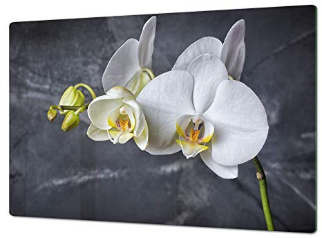 GIGANTE Copri-piano cottura a induzione – ENORME tagliere – Pezzo Unico (80x52cm) o Due Pezzi (40x52cm ognuno) Serie di fiori DD06B