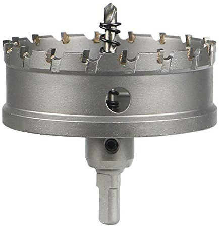 SaferCCTV Scie emporte-pièce en carbure Heavy Duty pour acier inoxydable Diamètre ouvre-trou en acier inoxydable 3-9/16 pouces 90mm, kit de scie cloche pour métal dur