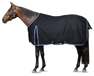 Horze, Couverture de Pluie Glasgow, pour Cheval, 100g et imperméable, Bleu, 125