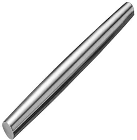 Smooth Stainless Steel Rolling Pin for Baking Fondant, Pizza, Pie, Pastry, Pasta, Dough, Cookies (12.8in)