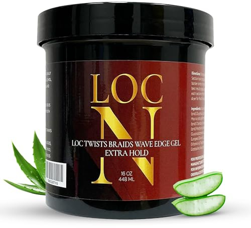 LOC N GEL Extra Hold Hair Styling Gel 453.6 g - For Twists, Braids, Locs & Edges - Non-Flaking, Alcohol-Free, Aloe