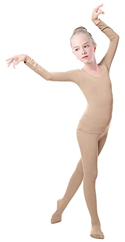 Lovdaswi Mädchen Thermo-Sets Tops & Hose Kinder Baselayer für Tanz, Hautfarben, XX-Large