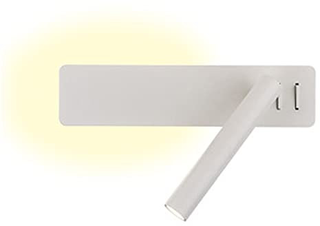 ANKBOY Applique Rotatif Liseuse avec Interrupteur LED 6W Lampe de Chevet Lèche-Mur Blanche Chaude 3000K Intérieure Lampe Murale Métal Lampe de Lecture pour Chambre Bureau Salon,Blanc