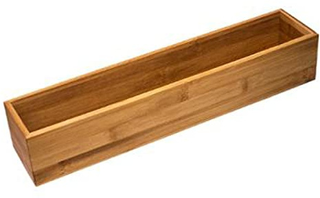 Range Couverts en Bambou Naturel - Organiseur pour Tiroir de Cuisine - Résistant Durable Ecologique (38 x 8 x 7 cm)