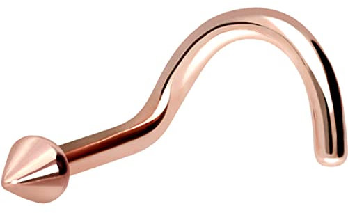 PIERCINGLINE Chirurgenstahl Nasenpiercing Spirale Spitze Piercing Nase Stecker Roségoldfarben