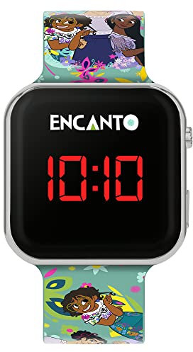 Disney Mädchen Digital Quarz Armbanduhr mit Silikonarmband ENC4022, Mehrfarbig