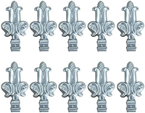 MFFIRE 10 Pezzi Ornamentale Recinzione Tappo Pali, Recinzione Galvanizzati con Base Quadrata per Recinzione di Scale Giardino