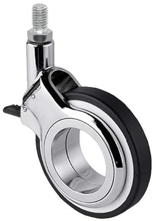 der ROLLENDE SHOP - Design Rollen für Möbel - Lenkrolle mit Feststeller und Gewindestift M8 75 mm Polyurethan - Serie Black OLYM