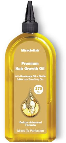 Premium Hair Growth Oil 170ml – Enriched with Rosemary, Biotin, and 10 Natural Oils for Enhanced Hair Growth and Thickness