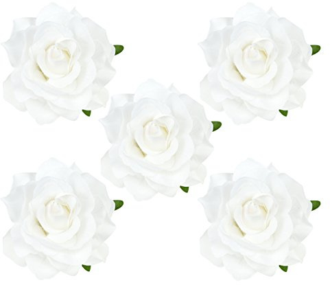 DRESHOW 5 Stücke Blume Haarspange Haarclip Blume Mehrfarbig Rosen Haarnadeln Haarschmuck für Mädchen Damen Party Strand Hochzeit Tänzerin