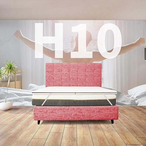 Comfy Line Topper, fest, King Size, 200 x 200 cm, sehr hoher orthopädischer Topper, auch für extra hohe Gewichte 10 cm | Topper abnehmbar, hypoallergen mit Gummibändern zur Befestigung – Modell Fixio