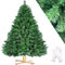 Árbol de Navidad Artificial 210 CM, Árbol de Navidad Verde Base de Madera, 7 FT Decoración Navideña (Ø 135 CM-1346 Ramas), Decoración de Árbol Realista, Ignífuga y Robusta para Hogar y Hoteles