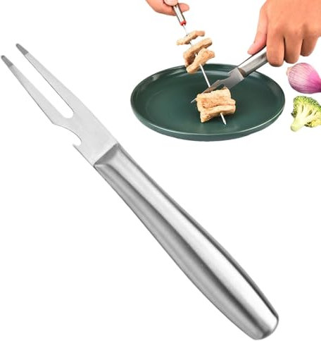 Tenedor para servir carne, Tenedor para trinchar cubiertos - Tenedor para trinchar, tenedor de 2 puntas,Tenedor portátil para tallar carne para barbacoa, picnic, barbacoa