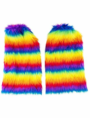 Beinwärmer Plüsch Rainbow