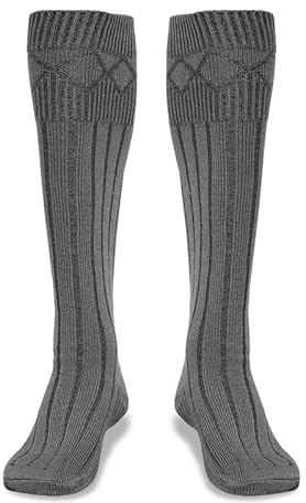 BELGLY Calcetines de Kilt para Hombre Tradicionales Escoceses Highland Wear Calcetines de Lana para Kilt Casuales Bodas Deportes Calentadores de Piernas, L