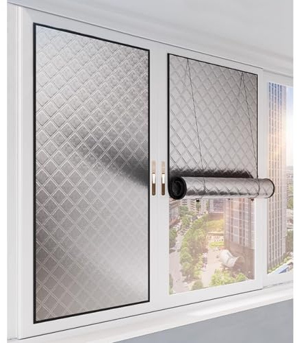Window Insulation Kits, Keep Cold or Heat Out, Windproof Noise, Window Treatment Thermal Insulated, Reusable Window wrap fits Windows Air Conditioner Heater Room, Width x Height(Length) (120x180cm)