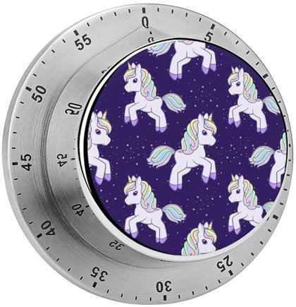Kitchen Timer White Unicorns Magnetic Countdown Countup Timer For Cooking Baking 8cm