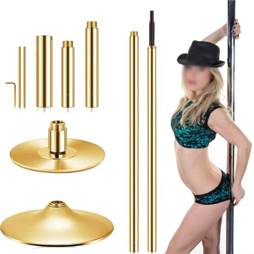 YANGYMM Professionelle Tanzstange, Home Bedroom Portable Stripper Pole FüR Teppich/Hartholzboden, Tragbare Abnehmbare 45Mm Tanzstange Kit, HöHenverstellbar von 223-274Cm