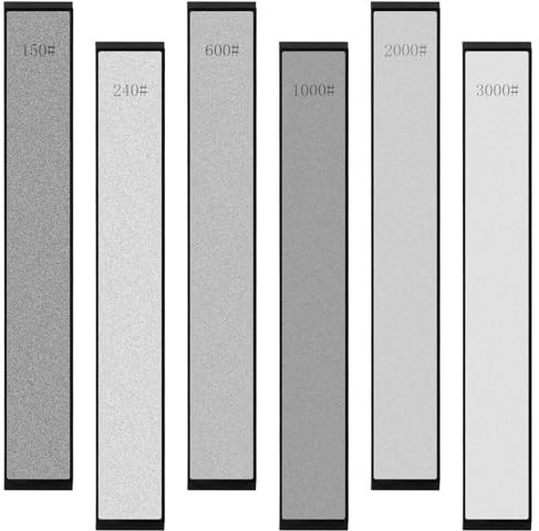 Aolso 6 Piezas Piedras de Afilar de Diamante, Grano 150/240/600/1000/2000/3000 Piedra Afilar Cuchillo, Placa de Afilado,Herramientas Cocina Exteriores,para Cuchillos de Cocina,Tijeras,navajas,Espadas
