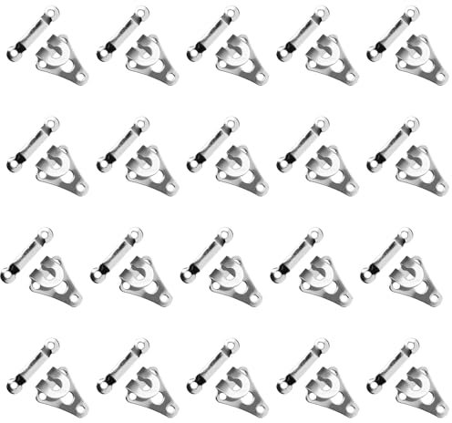 20 Pairs Trouser Fasteners Hook and Bar Silver Hook and Eye Fastenings Stainless Steels Clothes Fastener for Repairing Clothing Skirt Dress Bra Sewing DIY Crafting Arts