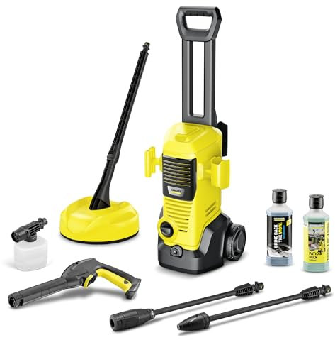 Kärcher idropulitrice K 3 FJ Home, max. 120 bar, 380 l/h, superficie: 25 m²/h, filtro acqua, 4,3 kg, pistola ad alta pressione, ugello rotante e per schiuma, lancia Vario Power, kit per la casa