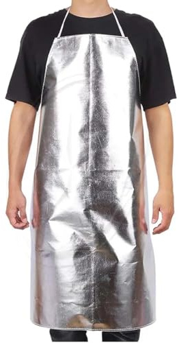 Delantal de herramientas de barbacoa a prueba de alta temperatura, engrosado a prueba de alta temperatura 1000 ° para hombres y mujeres, delantal impermeable, adecuado para cocinar y limpiar（black）