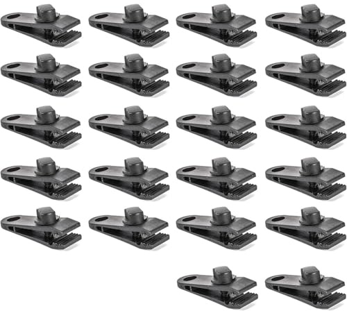 YEDJFFIYO 22Pcs Heavy Duty Tarpaulin Clips, trampoline cover, tarp clips for Waterproof, Camping, Hiking, Backpacking, Boating（Black）