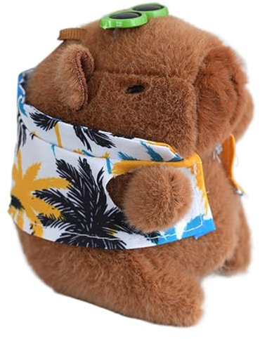 Capybara Stofftier-Schlüsselanhänger, niedlicher Tier-Anhänger mit Tuch und Sonnenbrille, hängende Dekoration für Geburtstagsparty, Abschlussfeier, Taschenanhänger, blau, Refer to description