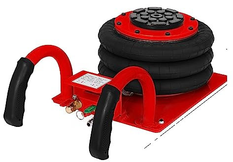 Cric de voiture 2/3 tonnes Double/Triple sac cric pneumatique cric pneumatique hauteur de levage rapide 30/40 CM Van SUV outil de réparation d'ascenseur de voiture Pour débutants en bricolage(3 Ton Re