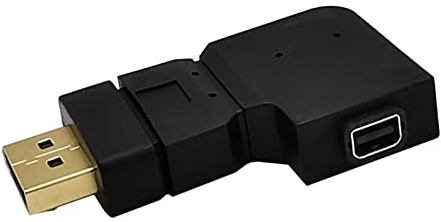 SEAYACK Adaptador de cable de vídeo portátil, 1 unidad, DisplayPort macho a DisplayPort hembra, para adaptador de cabeza, color negro