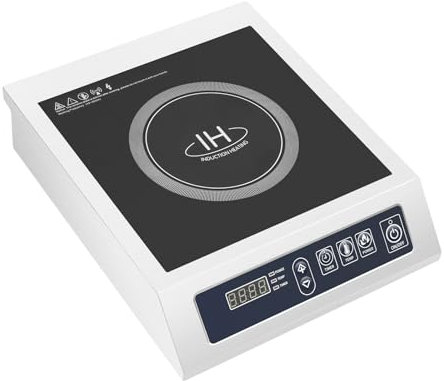 Induktionskochplatte, Induktionskochfeld 1 Platte 3500W, Kochplatte Elektro-Induktionsherd mit 10-Temperaturgetriebe, 11-Leistungsgetriebe und 24H-Heizzeiteinstellung, Tasten-Steuerung