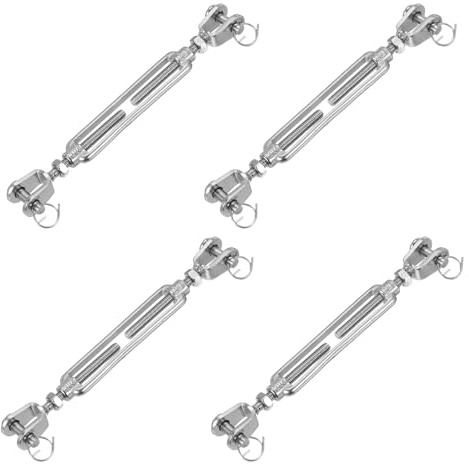 QUARKZMAN 4Pcs M6(1/4) Morsetto A Morsetto Per Cavo Di Acciaio, Tensionatore Regolabile In Acciaio Inox 304 Per Tende Da Sole, Corda Per Biancheria, Carico Di Lavoro Massimo 1600 Lbs