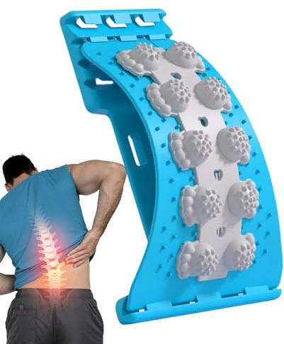 BommFu Rückenstrecker für den unteren Rücken,Akupressur Massagebrett mit Noppen | 4-Stufig verstellbares Rückenstreckgerät - Für Zuhause Fitness Entspannung Von Gewebe Nerven Haltung Bei Rundrücken