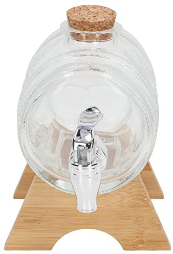 ZDAGELD Dispenser per Bevande in Vetro Barattolo per Vino Sigillato in Sughero per Barile per la Casa, Barattolo per Birra in Vetro Addensato con Rubinetto