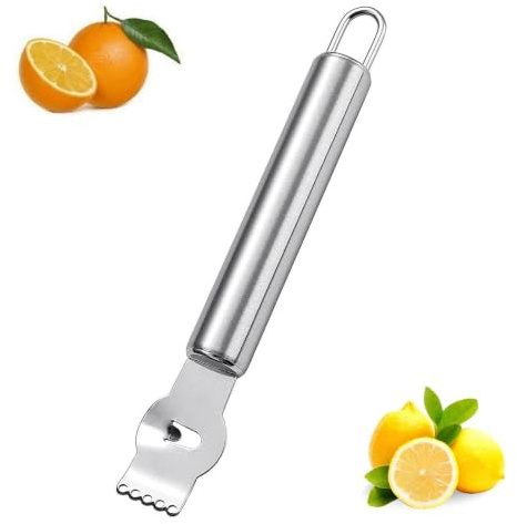 SinChic Lemon Zester Peeler,1 PCS Heavy Duty Stainless Steel Lemon Zester Grater Fine Coarse Zester Orange Citrus Peeler Tool Handheld Small Kitchen Grater Lemon Wedger Manual Lemon Cutter