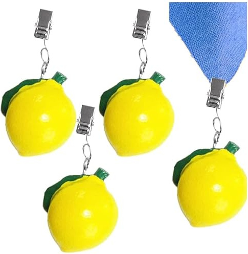 hankousi Juego de 4 Pesas para manteles con diseño de Limones: Pinzas de poliresina para Exterior con sujeción Firme | Diseño Decorativo | Ideales para mesas de terraza y de Comedor