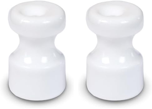 FANTON Isolatore in ceramica bianco Kit 25 isolatori Ø 16mm h 25 mm per installazioni cavo seta vintage completi di viti ottonate 84030-25 (Confezione da 2)
