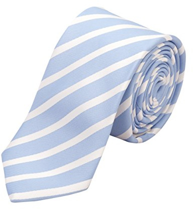 Fabio Farini schmale Krawatte 6 cm mehrere Farben zur Wahl, Verpackung für die Krawatte:ohne Geschenkverpackung;Verschiedene Krawatten 6 cm:hellblau weiß gestreift