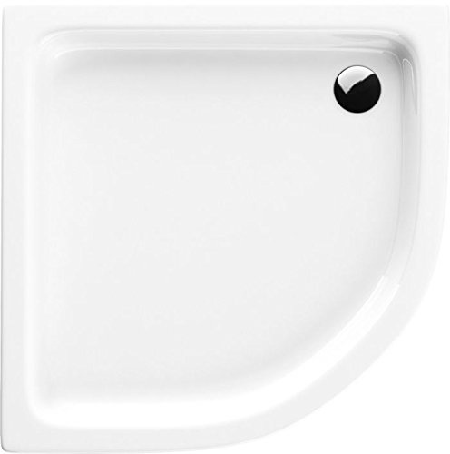 Duschkar i akryl 90x90x17 cm R55 duschkar Grando Plus kvartscirkel duschkabin polystyrenstöd extra platt sanitet duschkar i akryl stabil vit + Tempoplex (90x90x17 R55)