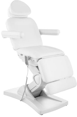 Physa Elektrische Kosmetikliege 4 Motoren 350 W 187 x 60 x 65-87,5 cm 150 kg weiß Behandlungsliege Kosmetikstuhl Therapieliege Tattooliege